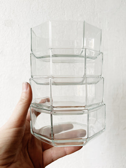 Vintage French Arcorac Clear Glass Bowls