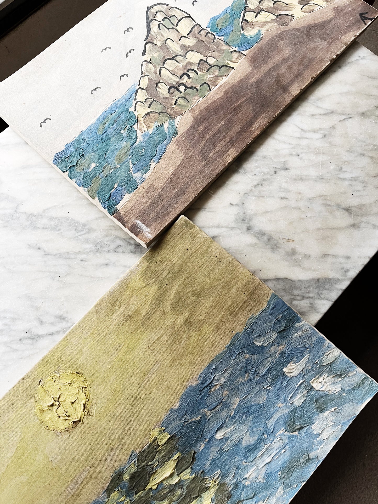 Vintage Allen Cook Ceramic Slab Painting