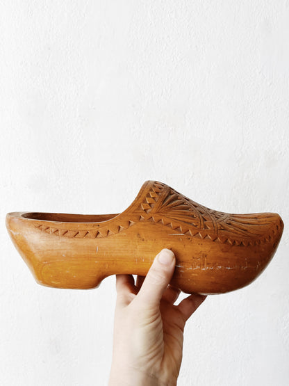 Vintage Carved Dutch Clogs for Filling
