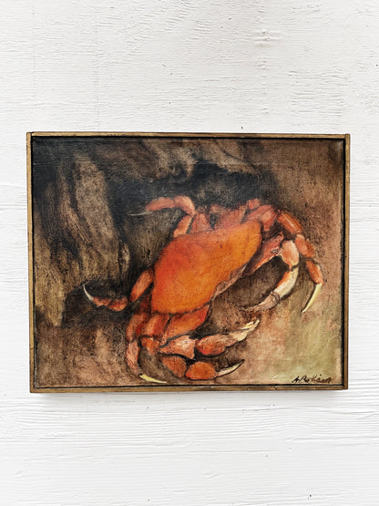 Vintage Crab Oil Painting