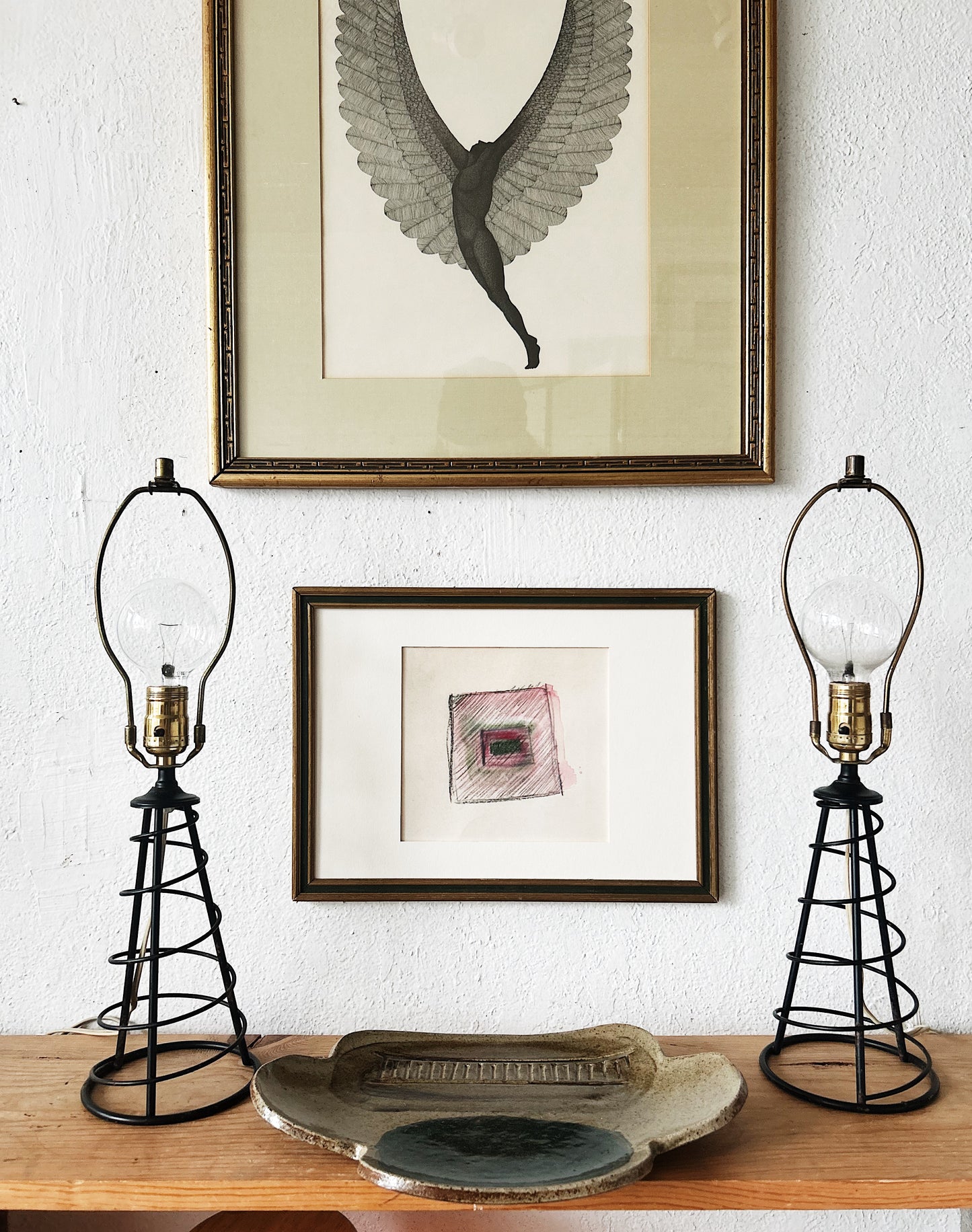 Mid Century Spiral Lamps