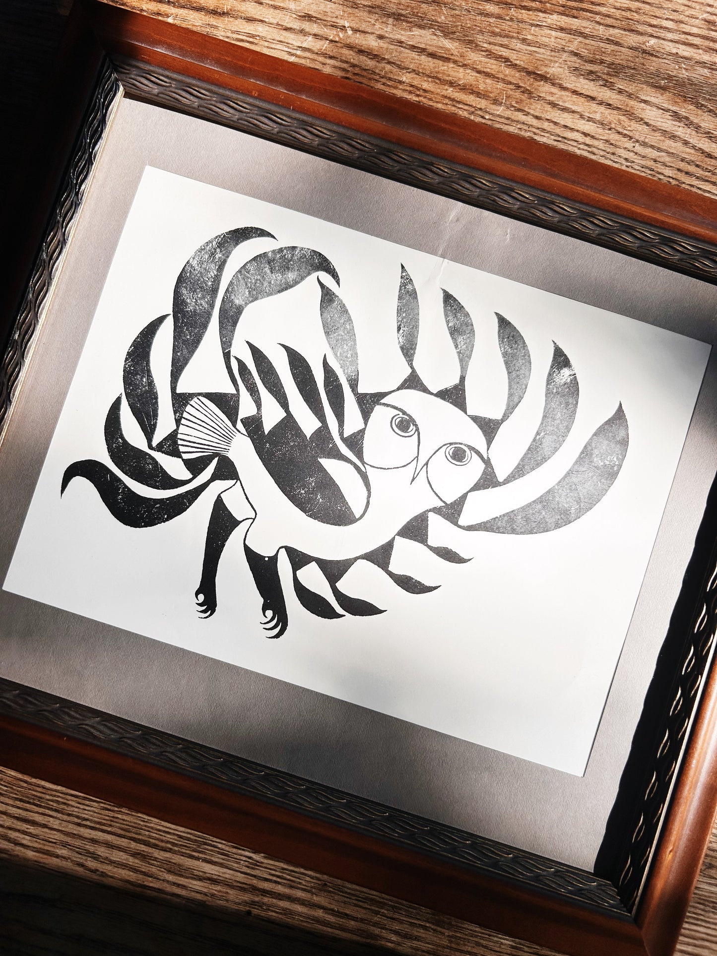 Vintage Original Inuit Woodcut