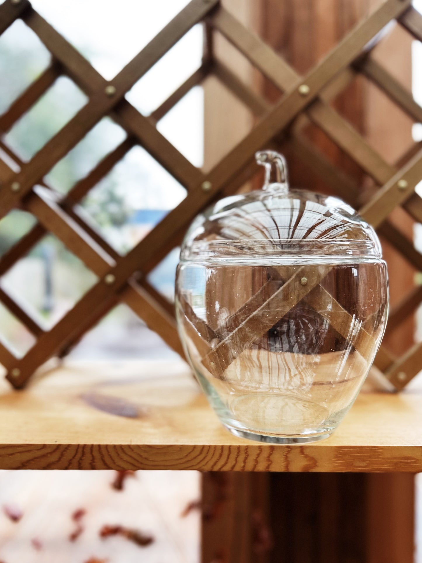Vintage Blown Glass Apple Jar