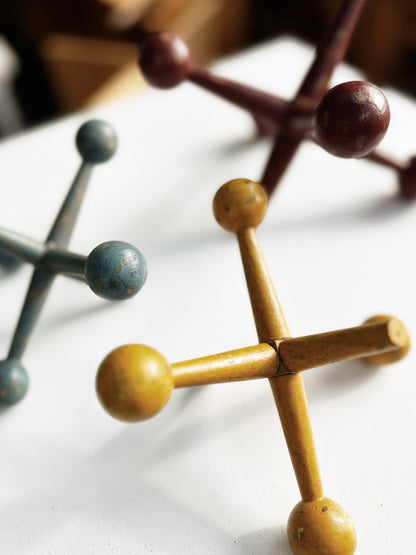 Trio of Vintage Folk Art Wood Jacks