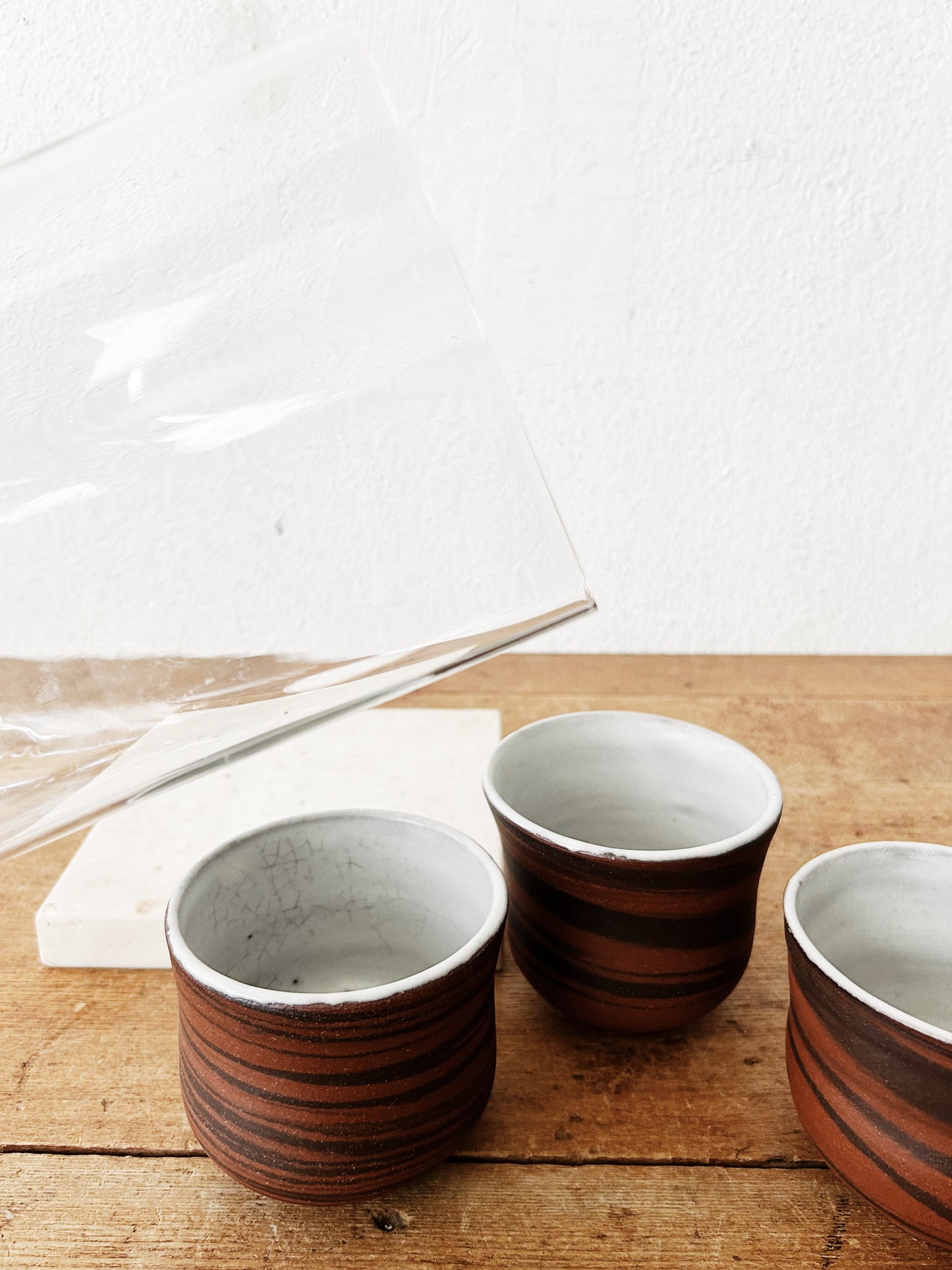 Trio of Handmade Stoneware Cups