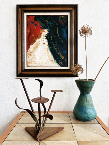 Vintage Marbleized Oil Painting