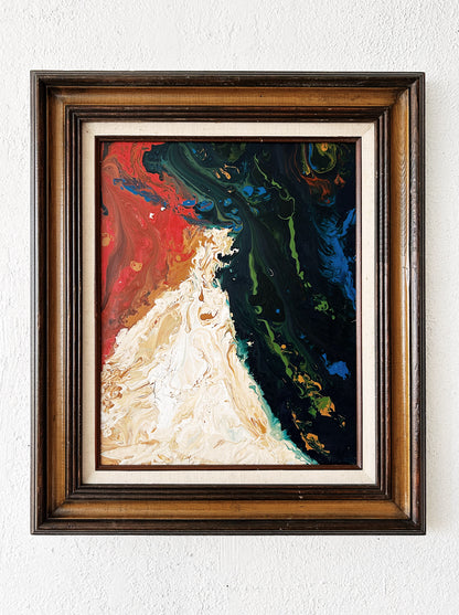 Vintage Marbleized Oil Painting