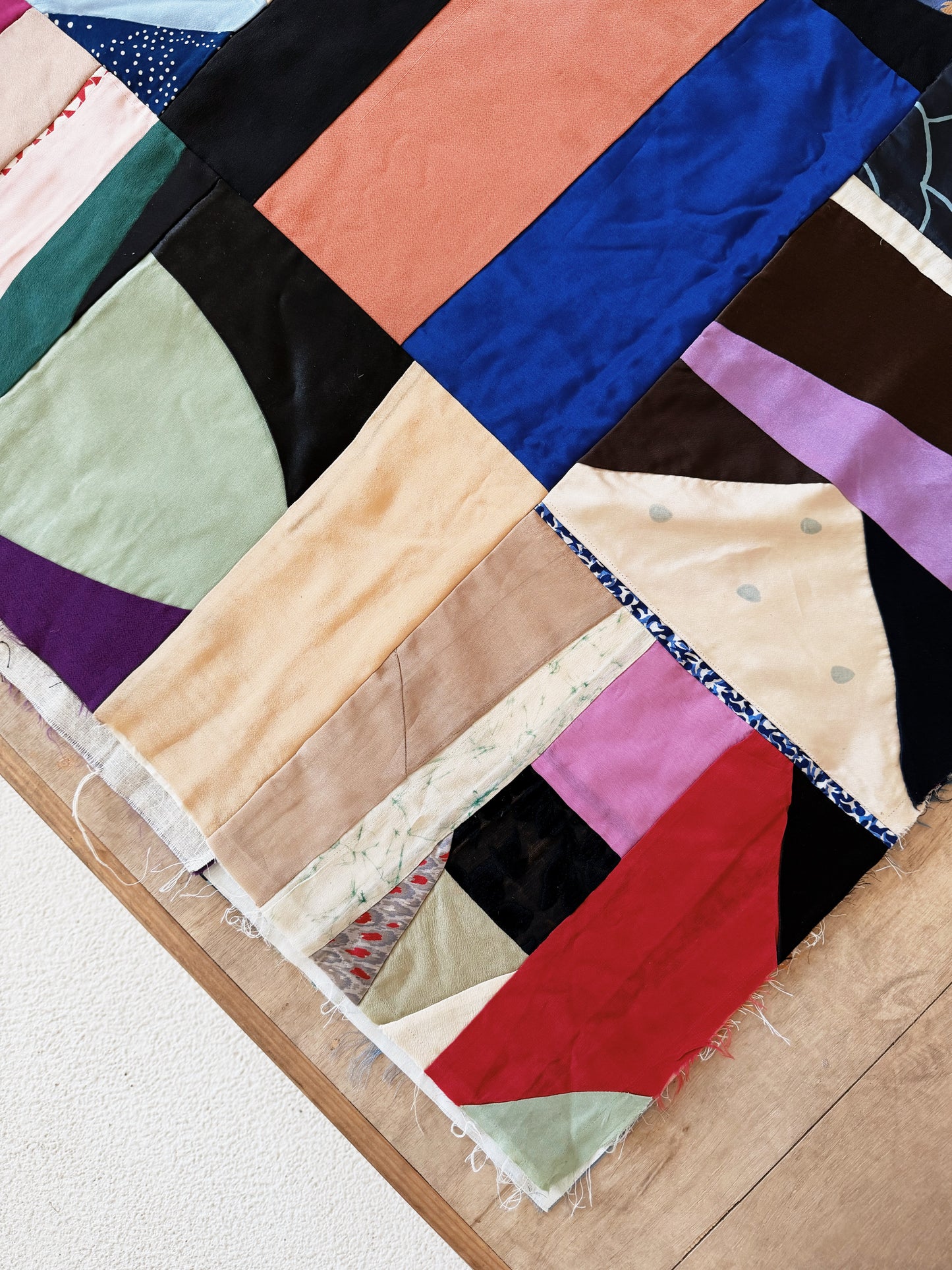 1920s Silk Quilt Topper