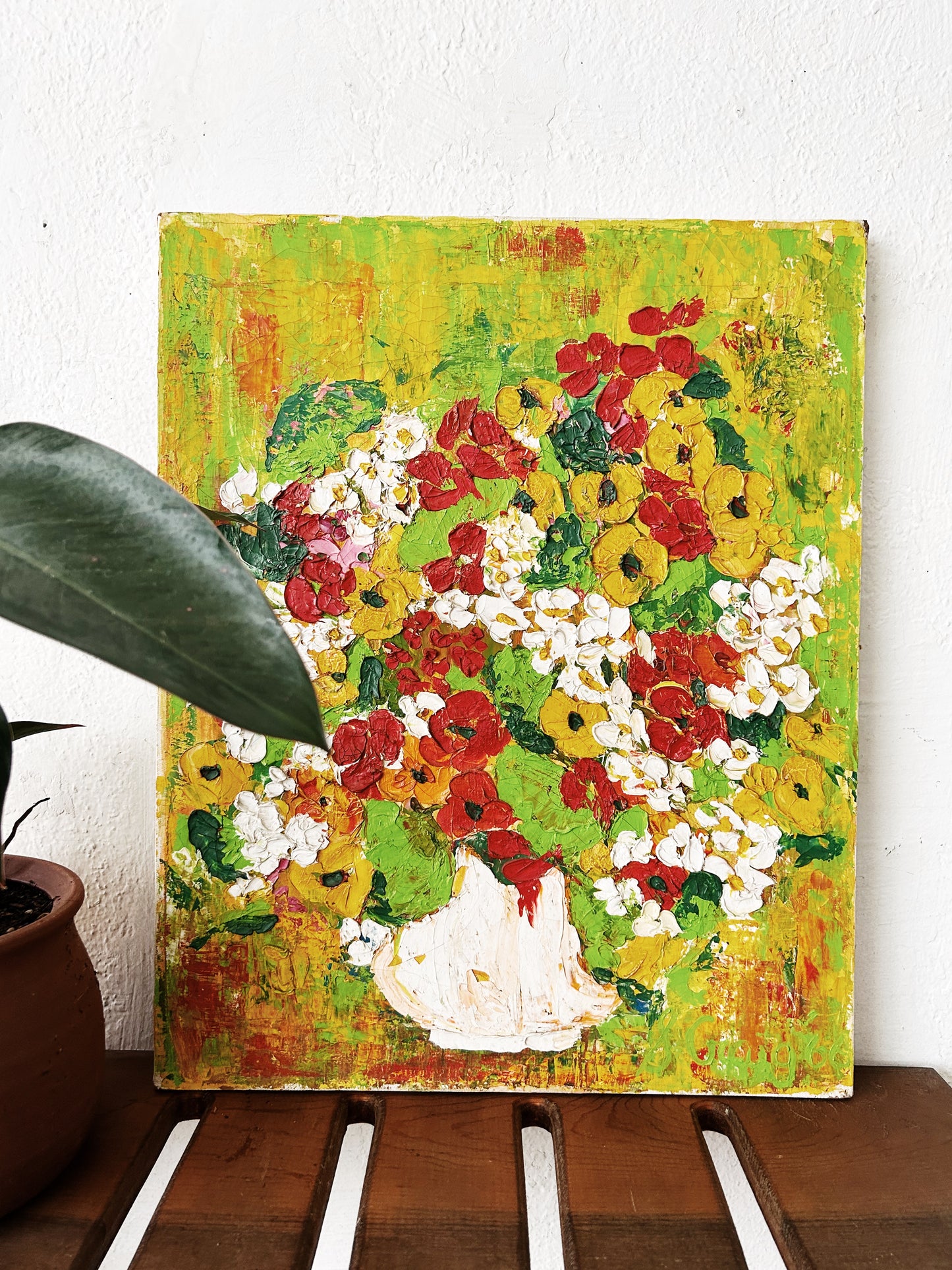 Mid Century Original Oil Still Life Painting