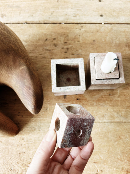 Vintage Marble Candle Holders