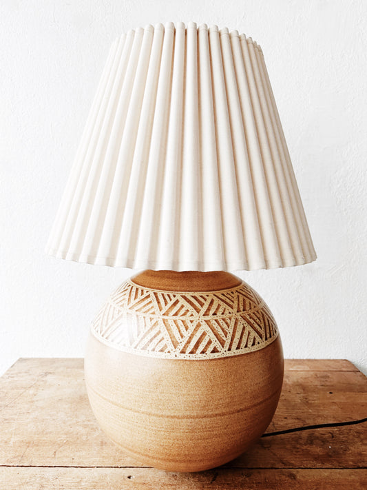 Mid Century Pottery Lamp with Shade