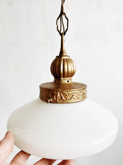 Antique Milk Glass Pendant Lamp