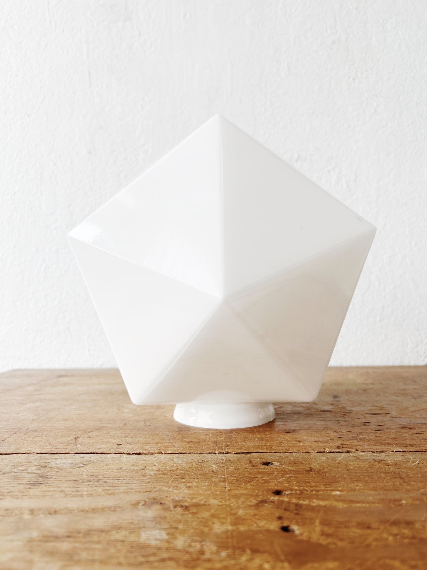 Rare Opaline Art Deco Faceted Glass Shade