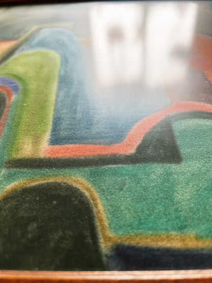 Vintage Abstract Cityscape Painting