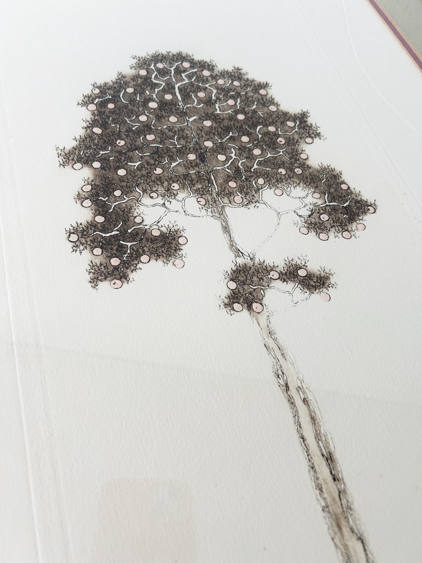 Rare Vintage William Barnum Signed Etching ‘Plum Tree’