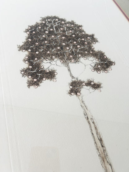 Rare Vintage William Barnum Signed Etching ‘Plum Tree’