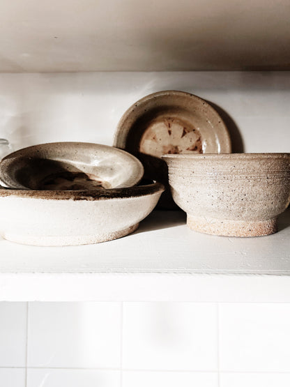 Vintage Handmade Pottery Dish Set of Five