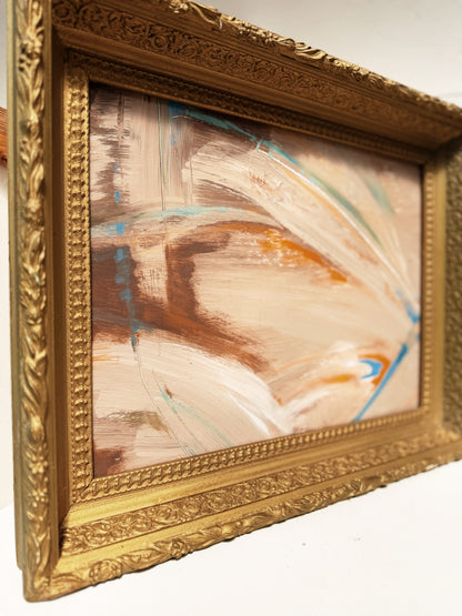 Vintage Abstract Expressionist Painting in Antique Gilt Frame