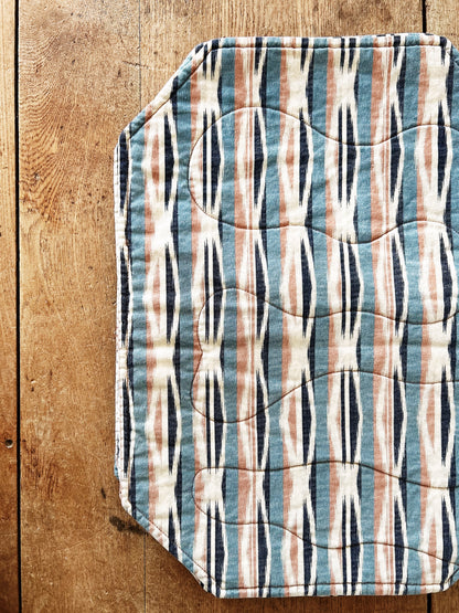 Vintage Quilted Placemat Set Six