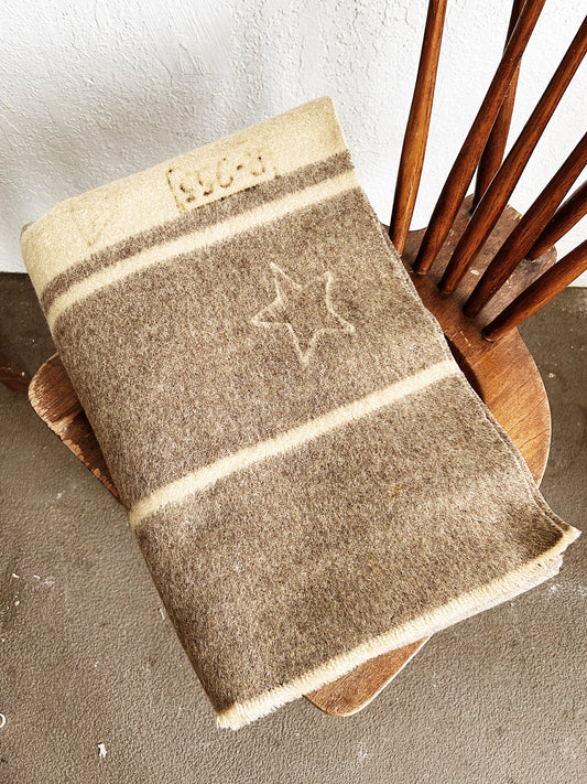 Vintage Felted Wool Blanket