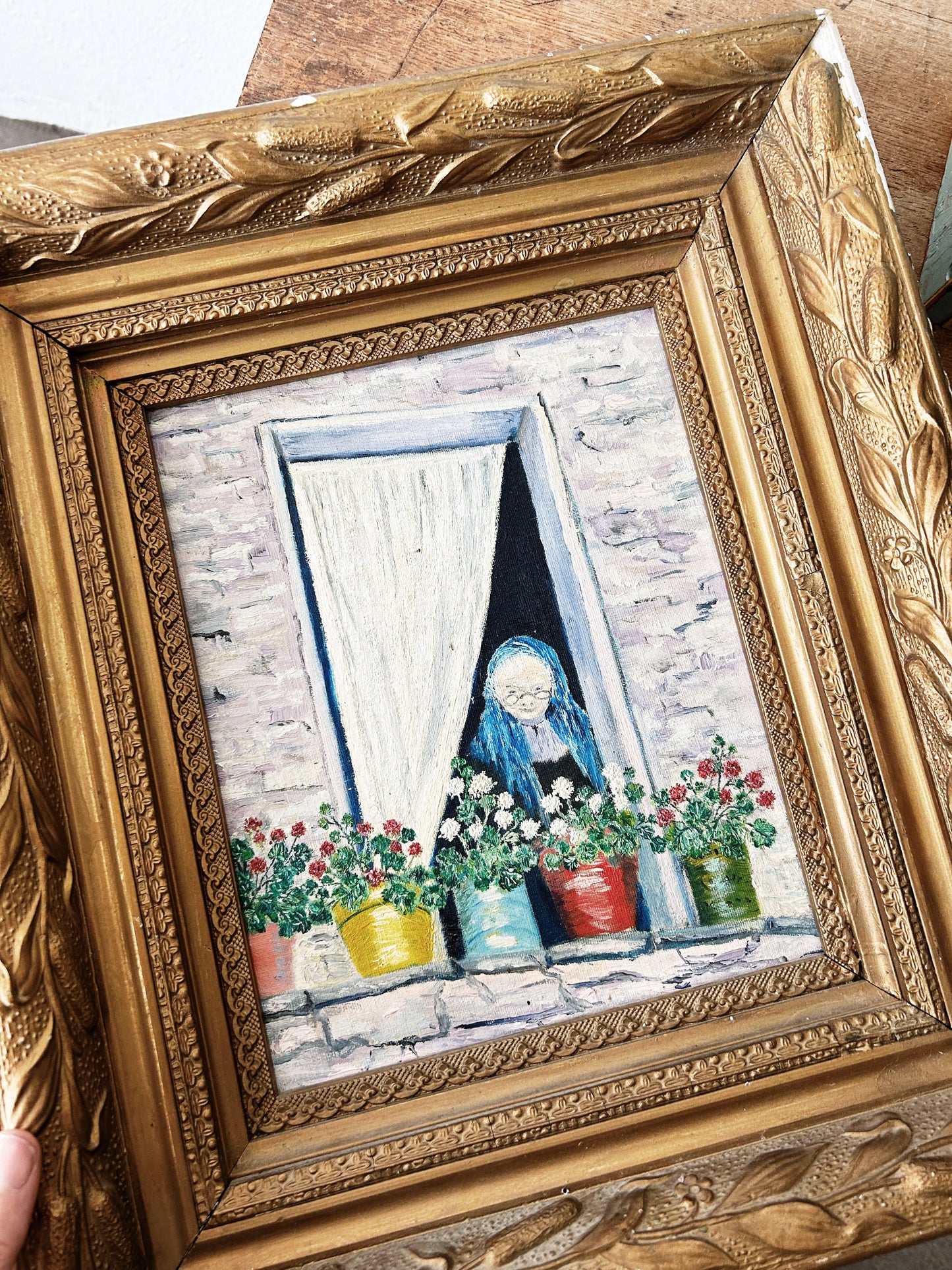 Mid Century Painting in an Antique Frame