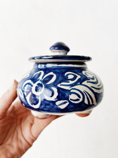 Vintage Mexican Clay Lidded Dish