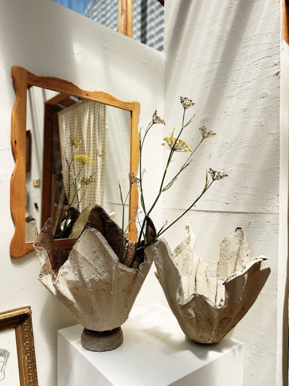 Vintage Plaster Mâché Planter