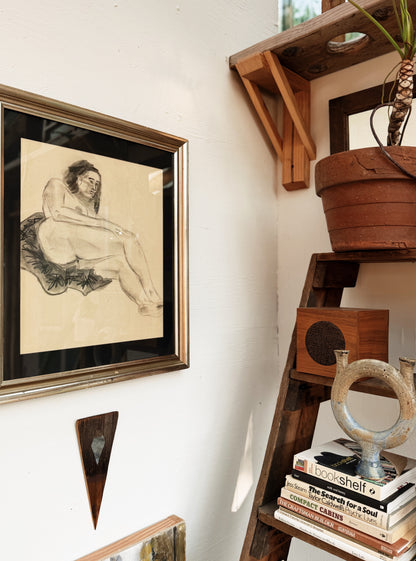 Mid Century Figural Charcoal Drawing