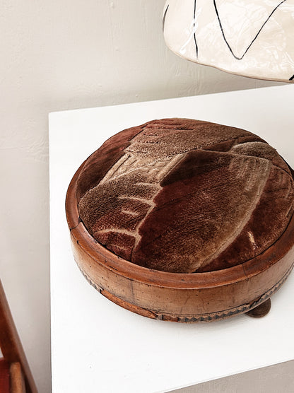 Antique Mohair Footstool
