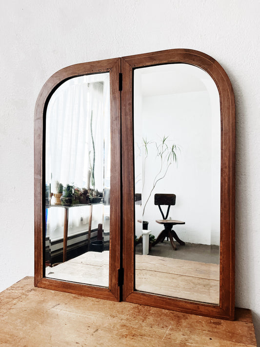 Antique Arched Inlay Mirror