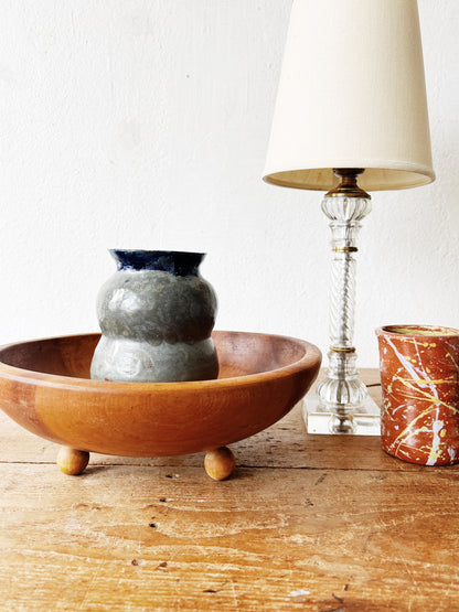 Vintage Footed Wood Bowl