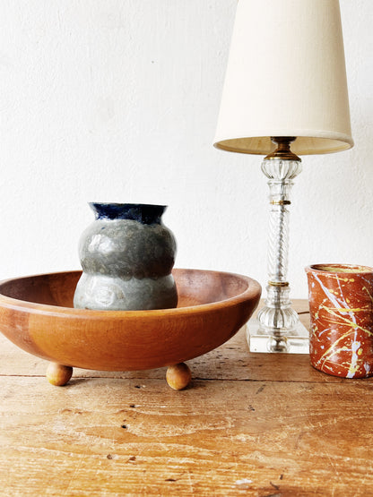 Vintage Footed Wood Bowl