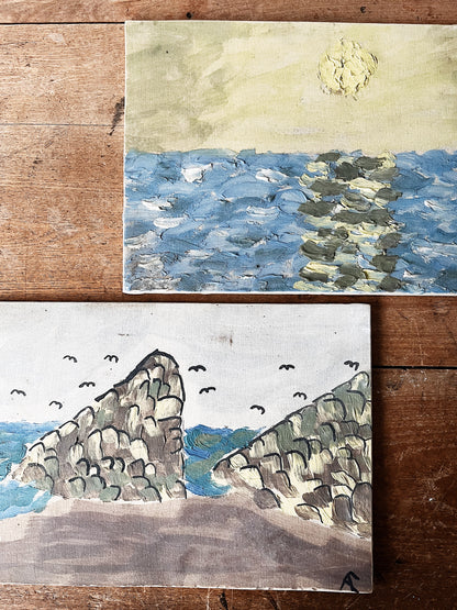 Vintage Allen Cook Ceramic Slab Painting