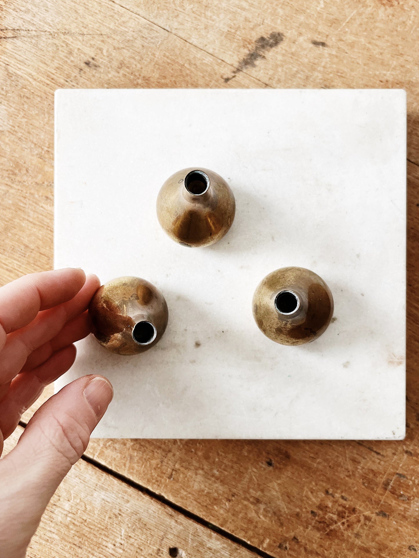 Danish Modern Teardrop Candle Holders and Candles