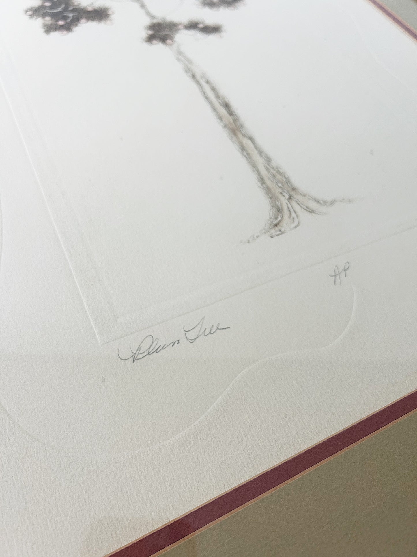 Rare Vintage William Barnum Signed Etching ‘Plum Tree’