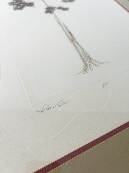 Rare Vintage William Barnum Signed Etching ‘Plum Tree’