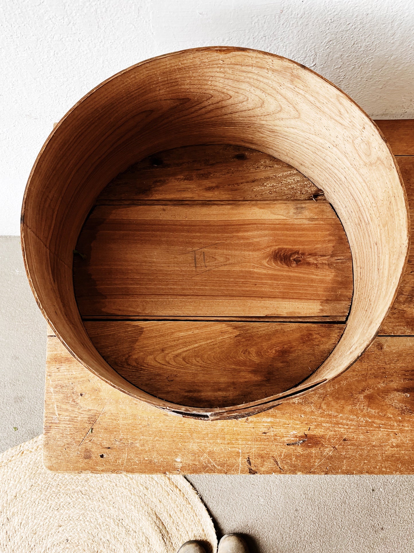 Oversized Primitive Wood Band Box