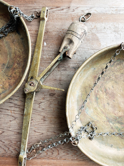 Antique Large Brass Industrial Scale
