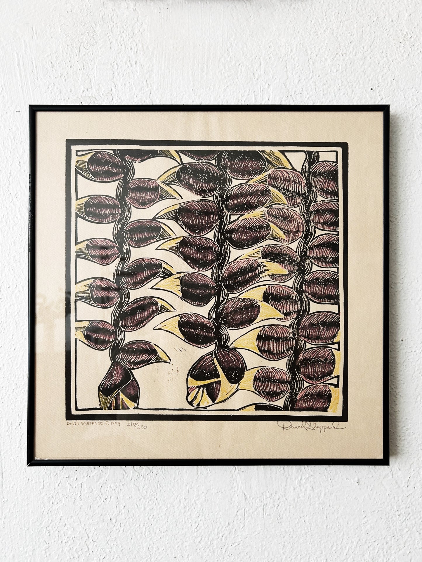 Vintage Original David Sheppard Wood Block Print