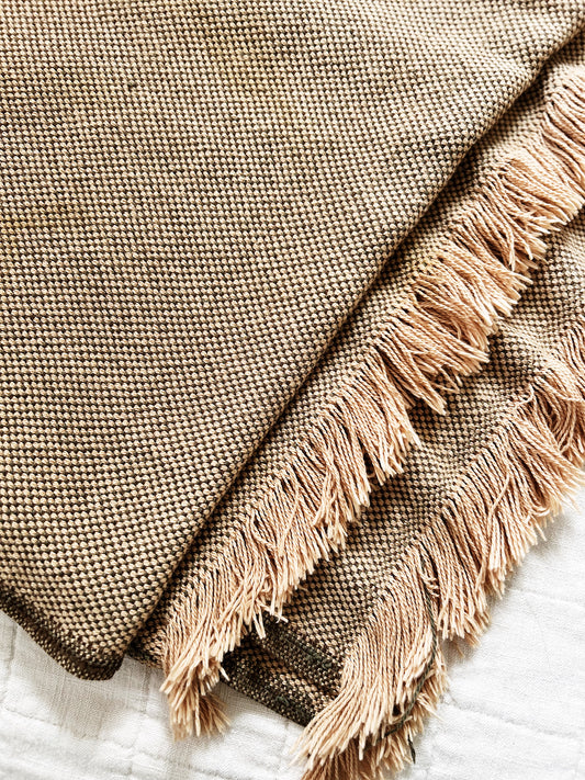 Vintage Woven Cotton Throw Blanket