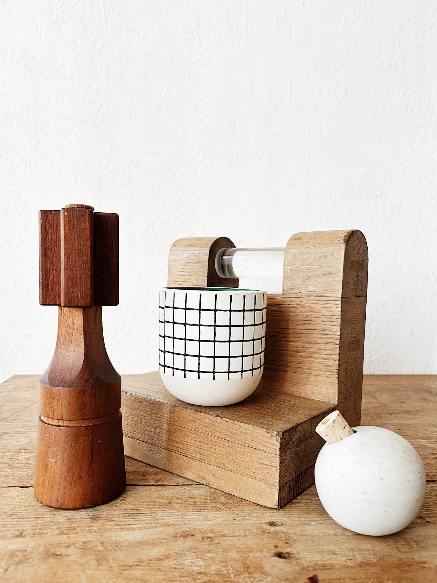 Modern Checkered Ceramic Vessel