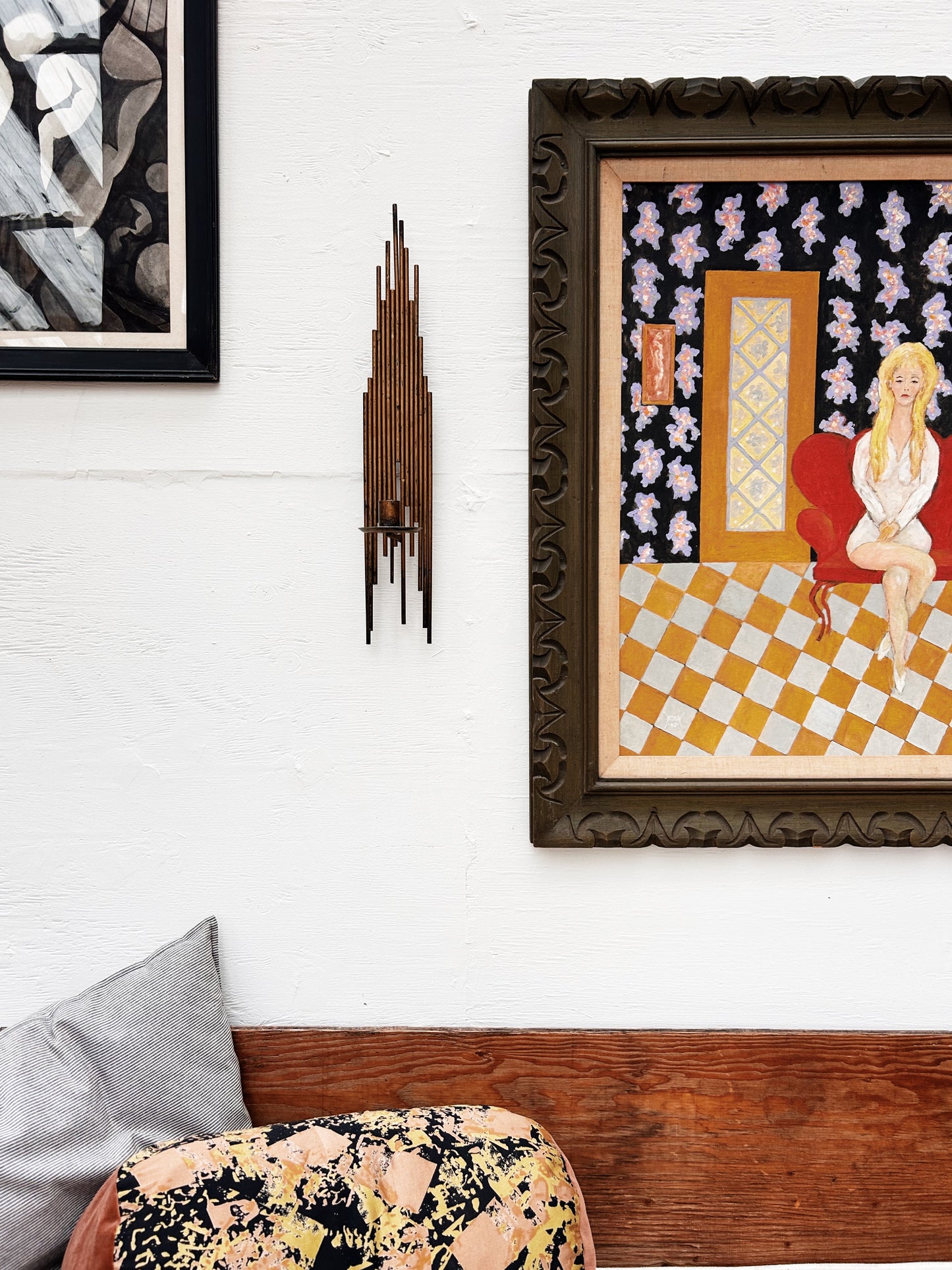 Pair Brutalist Candleabra Nail Art Sconces