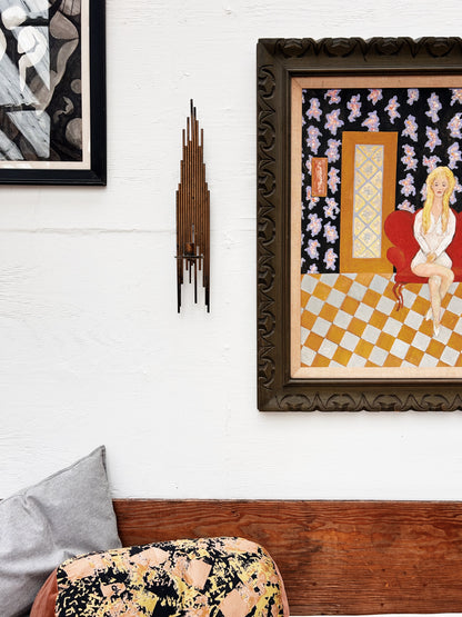 Pair Brutalist Candleabra Nail Art Sconces