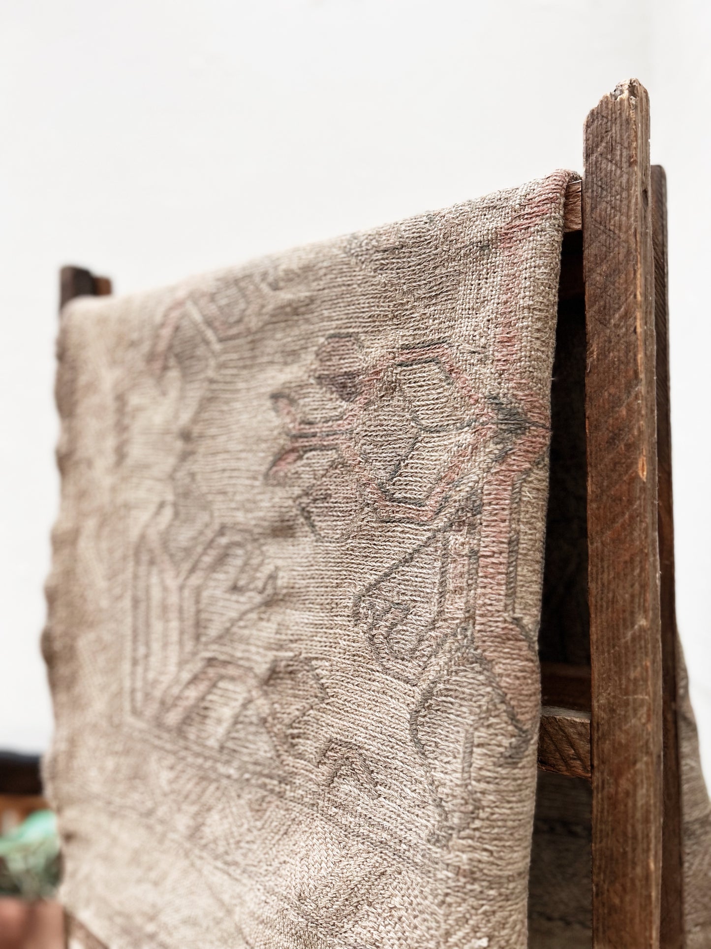 Vintage Wool and Linen Kilim Rug