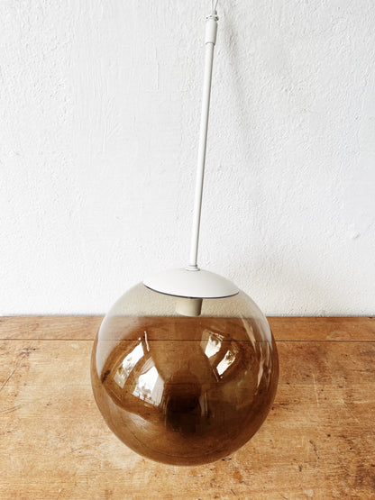Vintage Smoked Glass Pendant Lamp