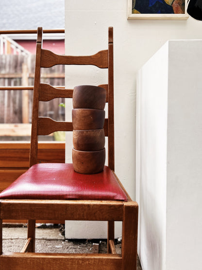 Set of Four Chunky Wood Bowls
