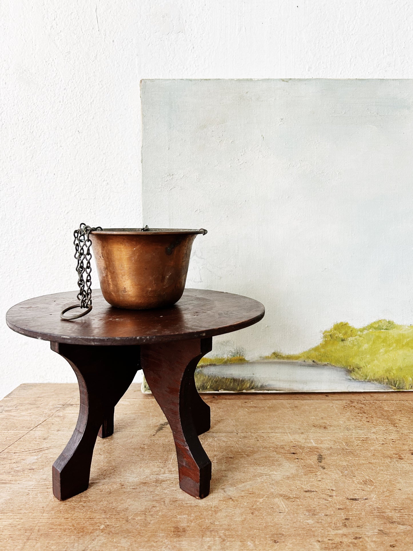 Vintage Hanging Copper Pot