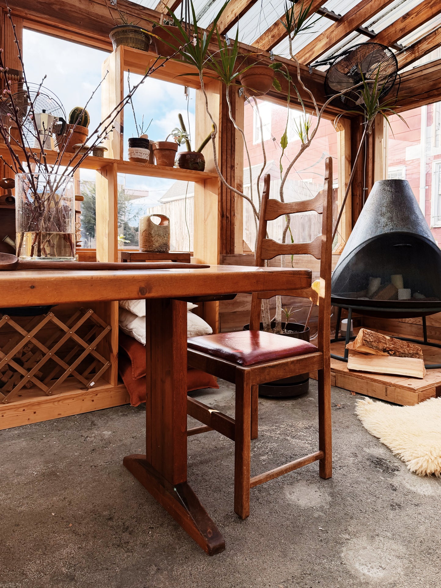 Vintage Wood Trestle Table