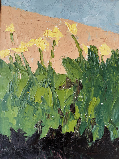 Vintage Expressionist Daffodil Painting