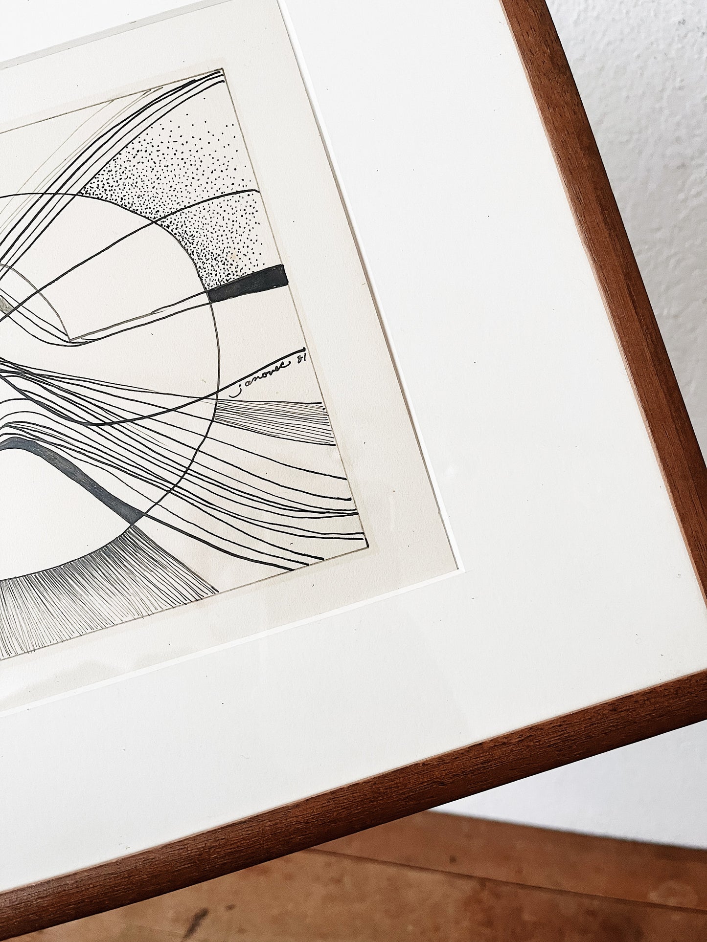Vintage Pen and Ink Abstract Drawing
